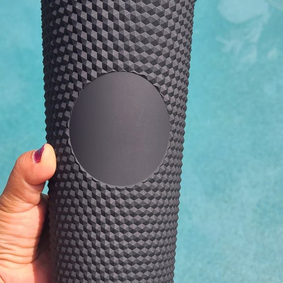 24oz Black Matte Studded Soft Texture To Go Travel Tumbler Cup Blank Center - Picture 10 of 11